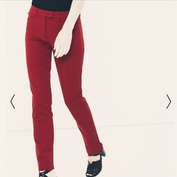 White House Black Market Pants - White House Black Market WHBM The Slim Red Maroon Pants Women's 12 Straight Leg